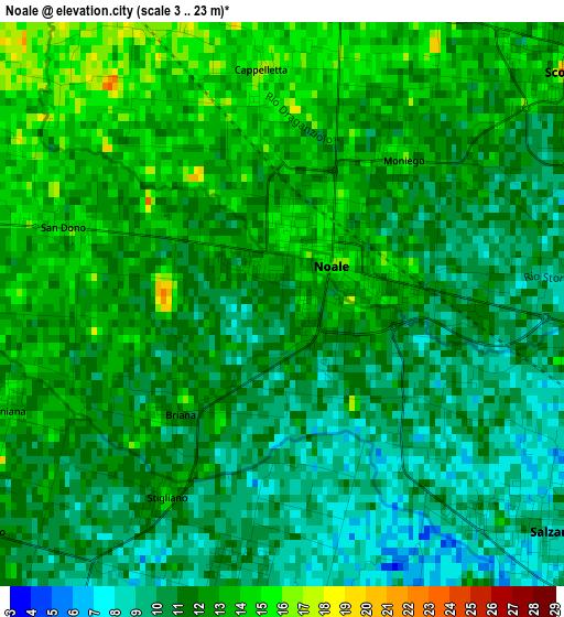 Noale elevation map