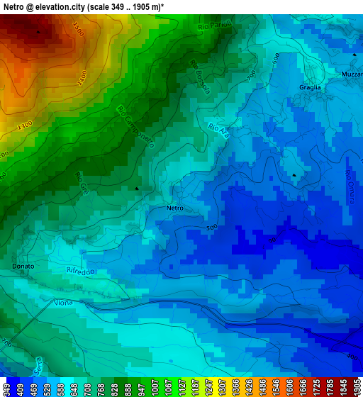 Netro elevation map