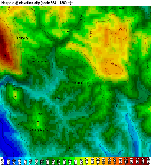 Nespolo elevation map