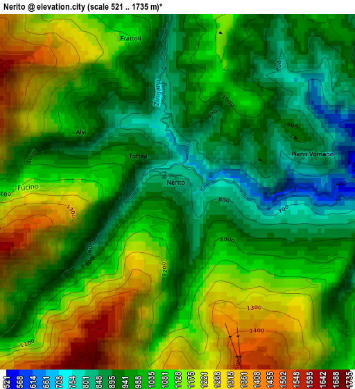 Nerito elevation map