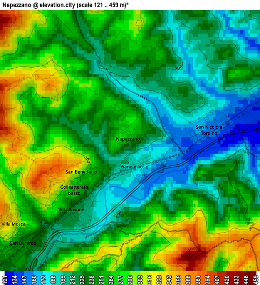 Nepezzano elevation map