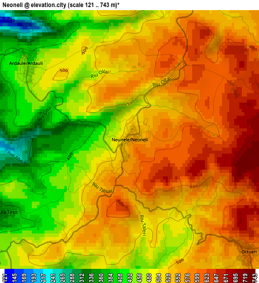 Neoneli elevation map