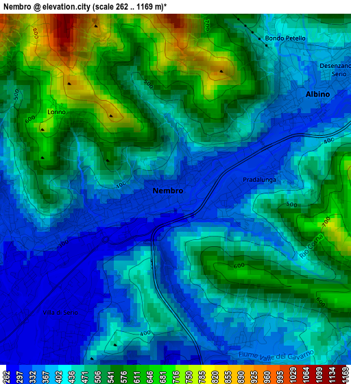 Nembro elevation map