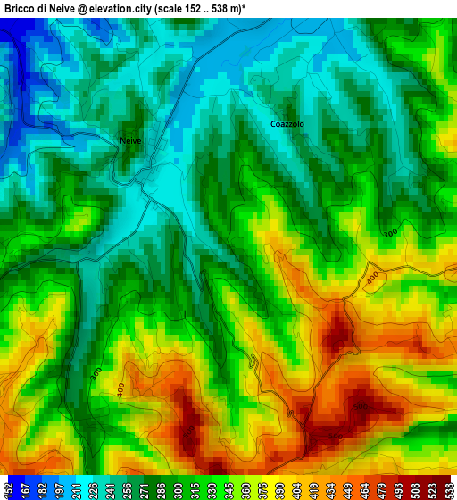 Bricco di Neive elevation map