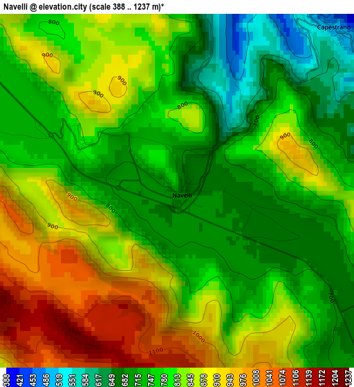 Navelli elevation map