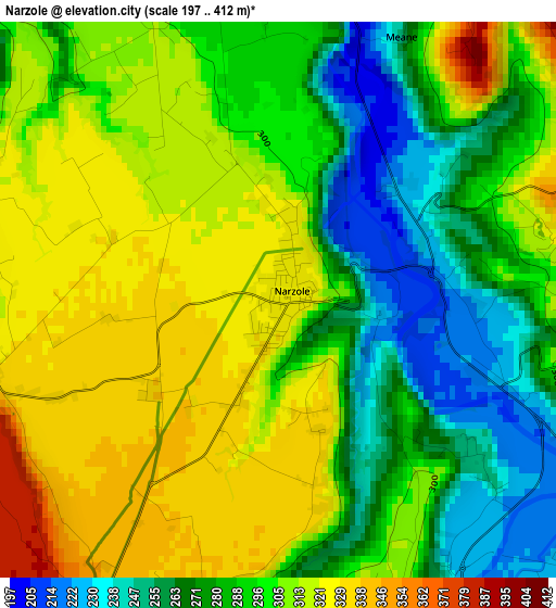 Narzole elevation map