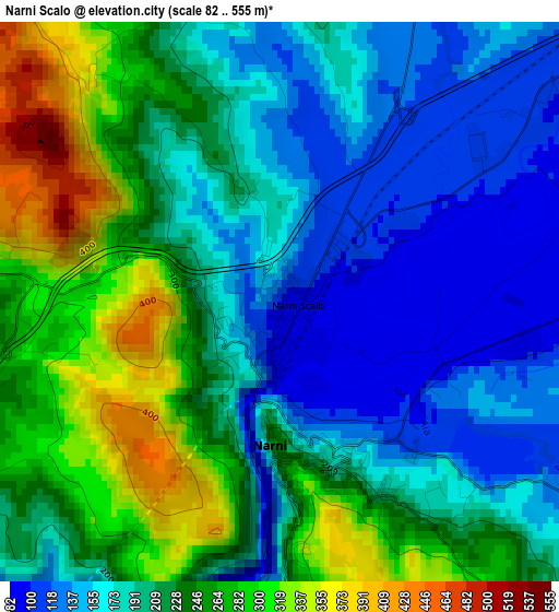 Narni Scalo elevation map