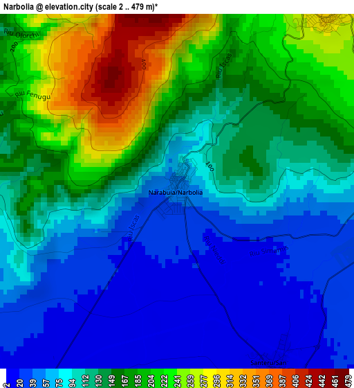 Narbolia elevation map