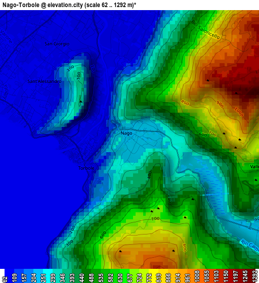 Nago-Torbole elevation map