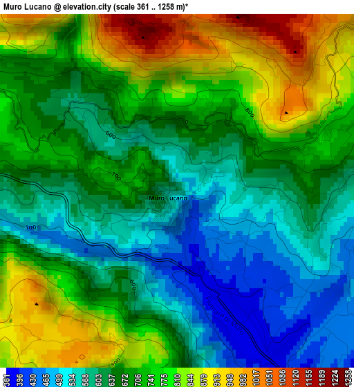 Muro Lucano elevation map