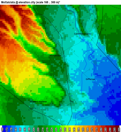 Mottalciata elevation map