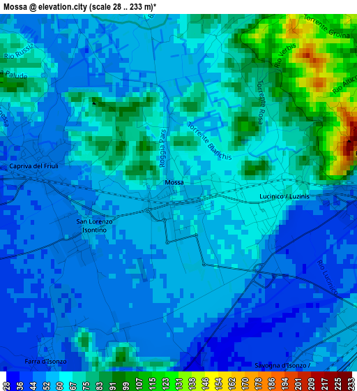 Mossa elevation map