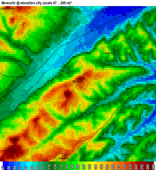 Moscufo elevation map