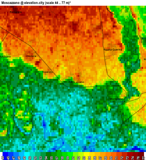 Moscazzano elevation map