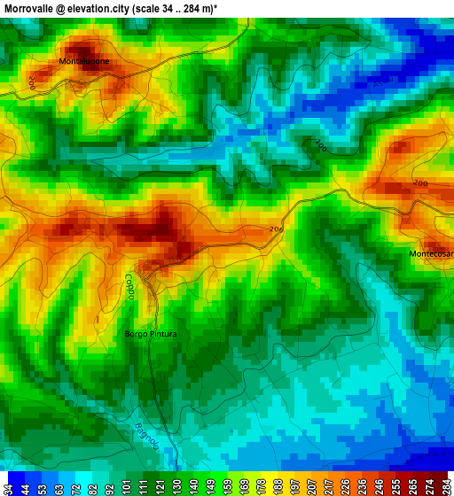 Morrovalle elevation map