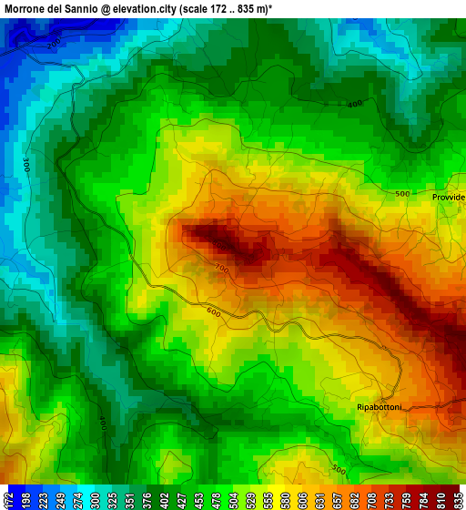 Morrone del Sannio elevation map