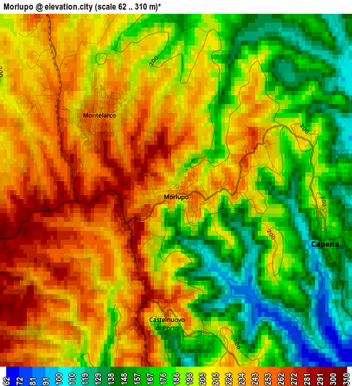 Morlupo elevation map