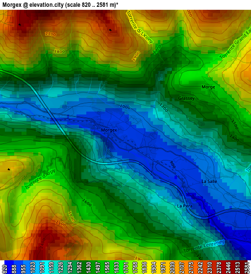 Morgex elevation map