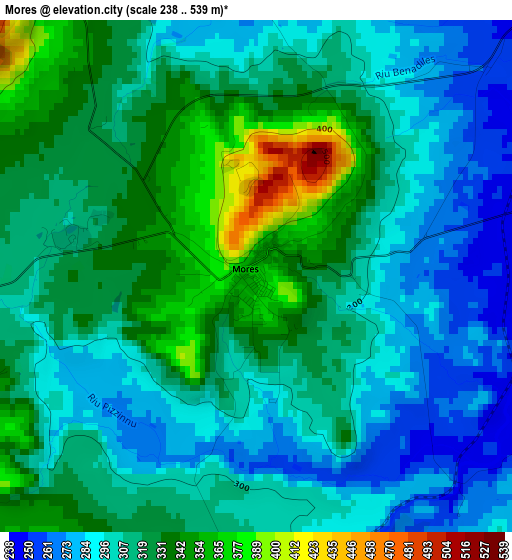 Mores elevation map