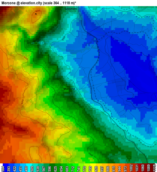 Morcone elevation map