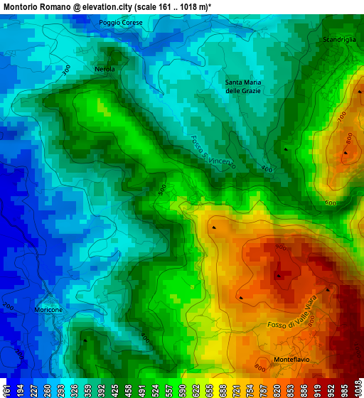 Montorio Romano elevation map
