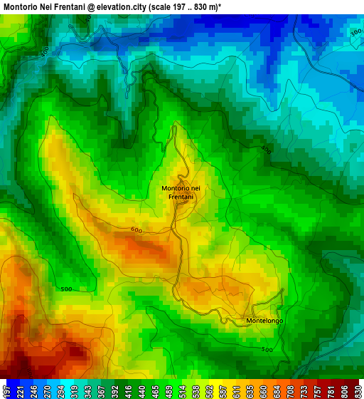 Montorio Nei Frentani elevation map