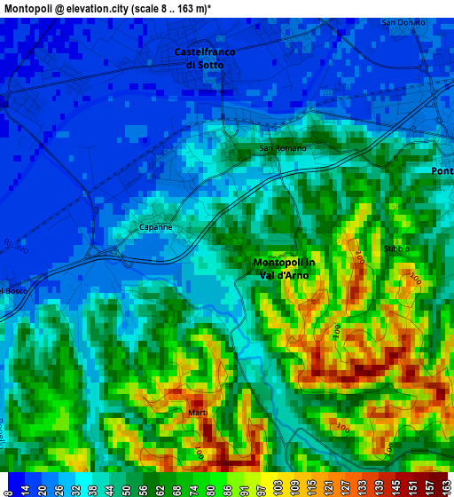 Montopoli elevation map