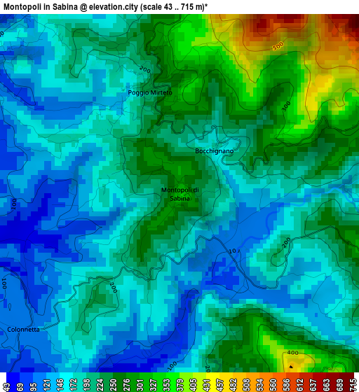 Montopoli in Sabina elevation map