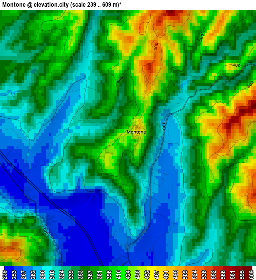 Montone elevation map