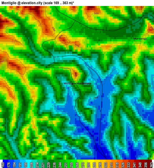 Montiglio elevation map