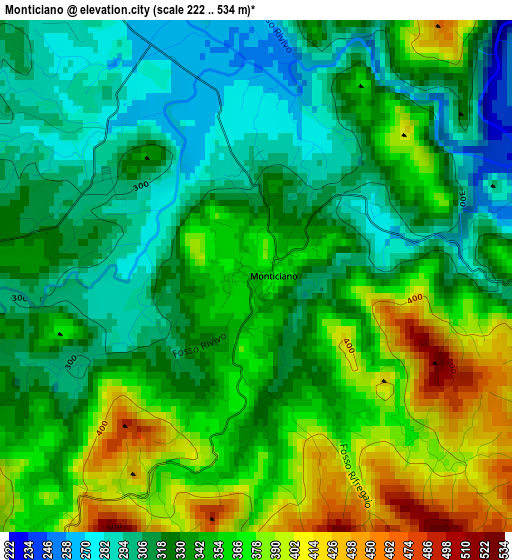 Monticiano elevation map