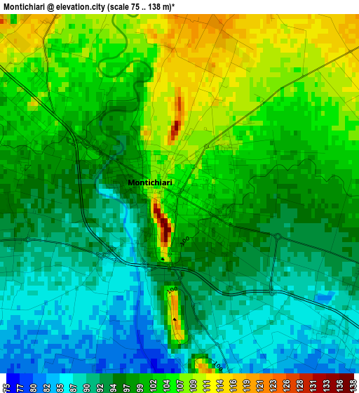 Montichiari elevation map