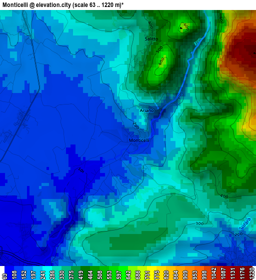 Monticelli elevation map