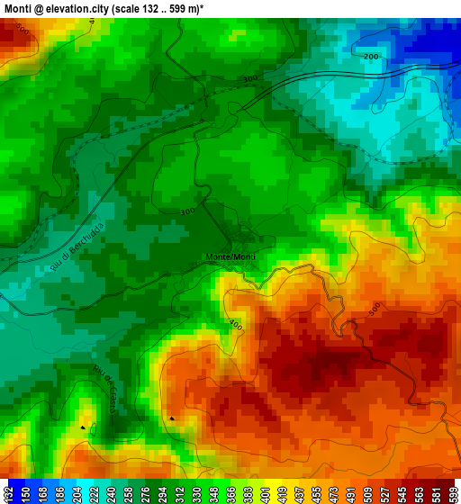 Monti elevation map