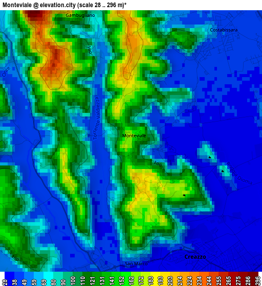 Monteviale elevation map