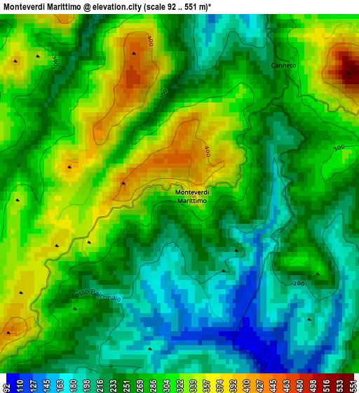 Monteverdi Marittimo elevation map