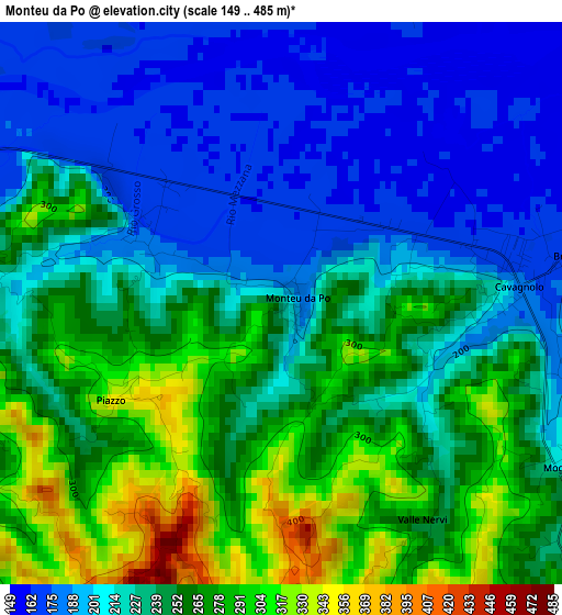 Monteu da Po elevation map