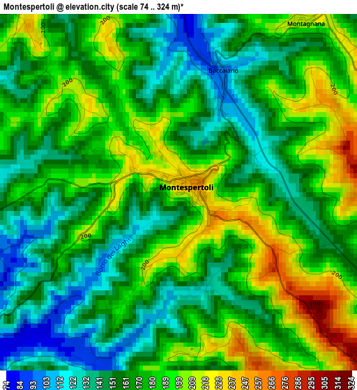 Montespertoli elevation map