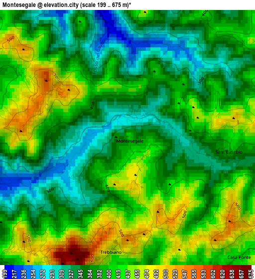 Montesegale elevation map