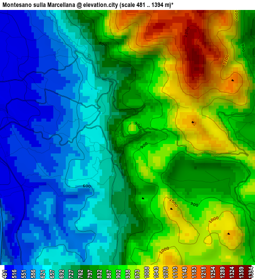 Montesano sulla Marcellana elevation map