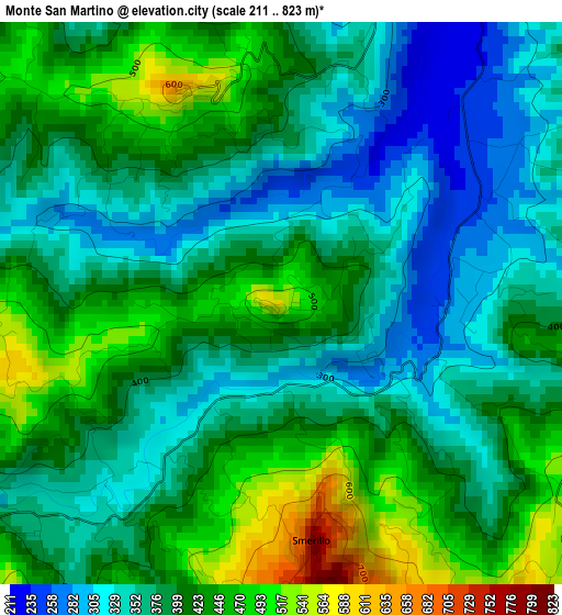 Monte San Martino elevation map