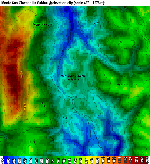 Monte San Giovanni in Sabina elevation map