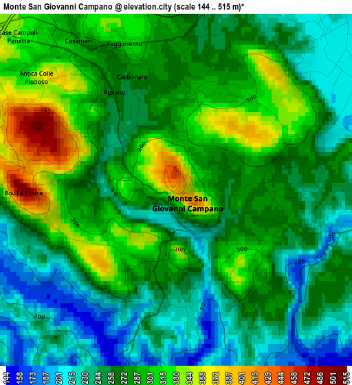 Monte San Giovanni Campano elevation map