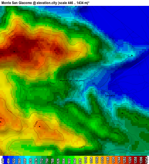 Monte San Giacomo elevation map