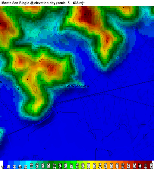 Monte San Biagio elevation map