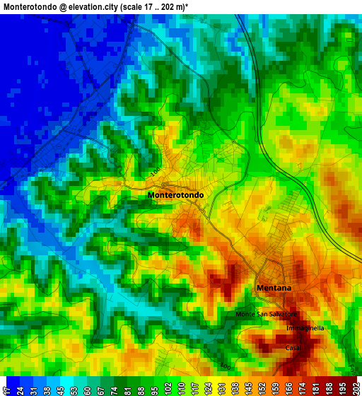 Monterotondo elevation map