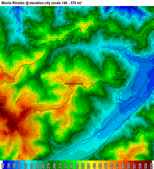 Monte Rinaldo elevation map