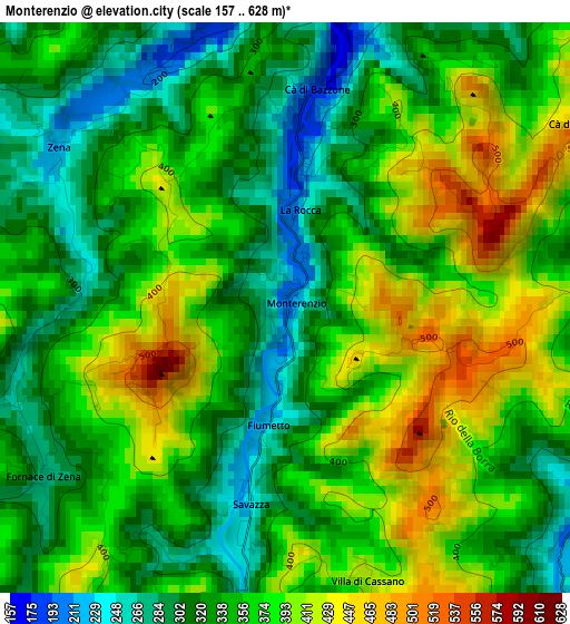 Monterenzio elevation map