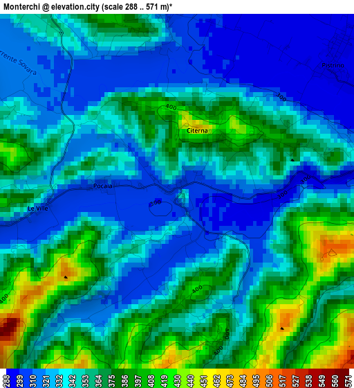 Monterchi elevation map