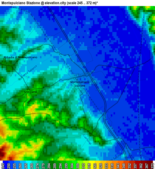 Montepulciano Stazione elevation map